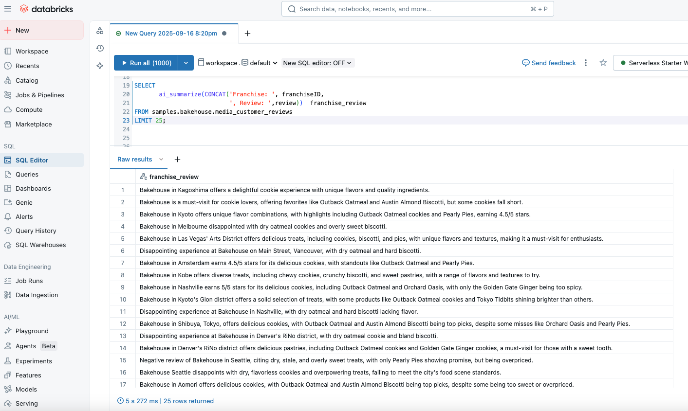 Complex Data Tasks Are One-Liners With AI in Databricks SQL