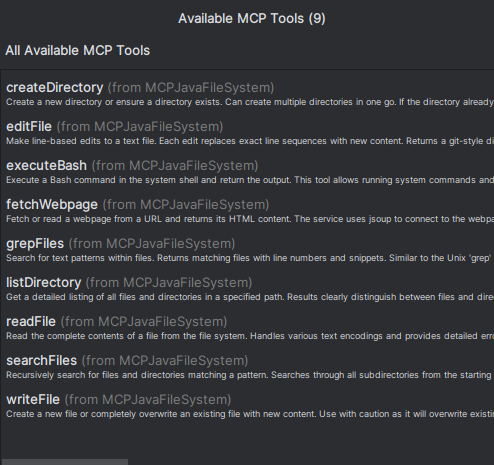 All available tools