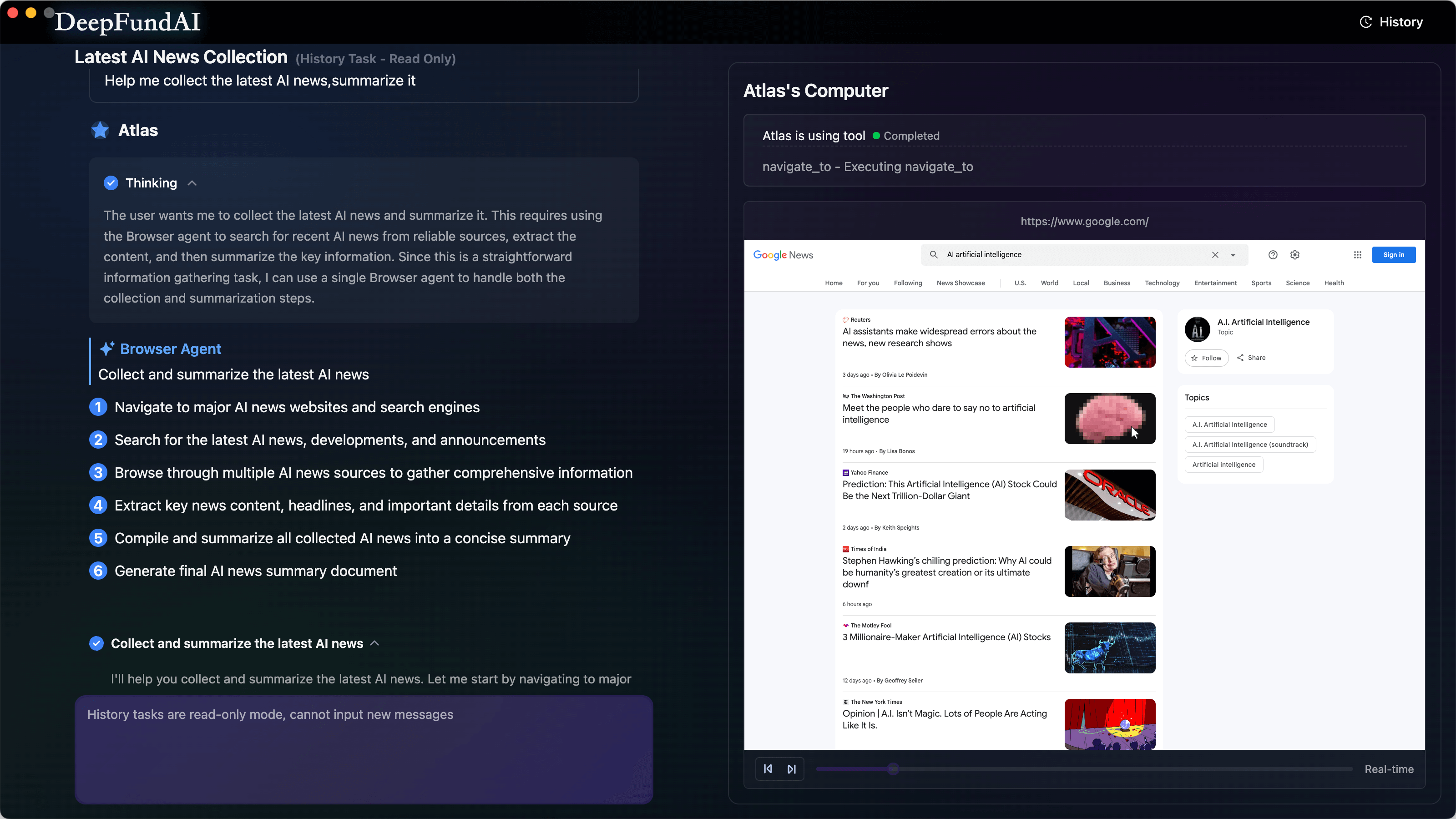 Visual task execution