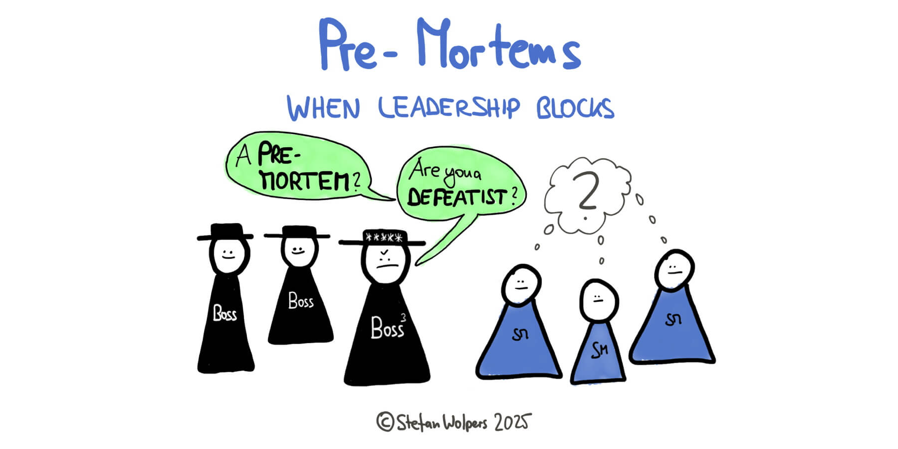 A cartoon on pre-mortem