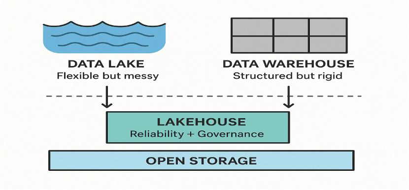 Evolution from data lakes and warehouses to the lakehouse model