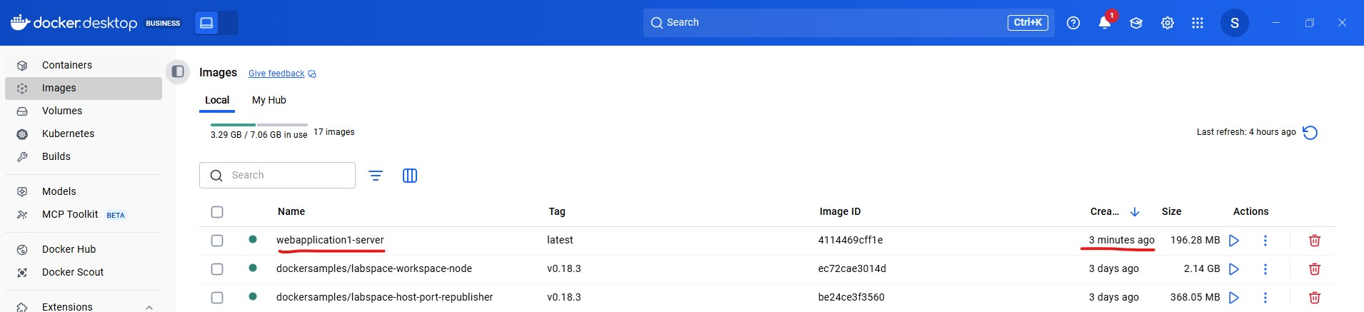 Navigate to the Images tab