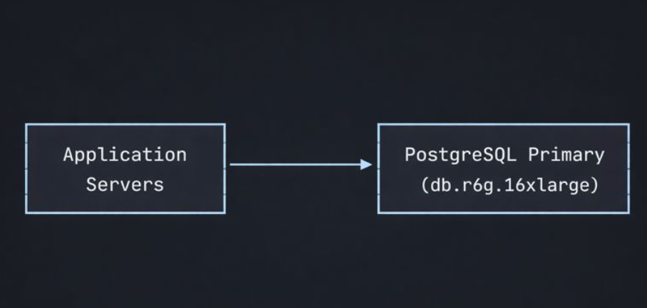 PostgreSQL 14 primary database handling all reads and writes