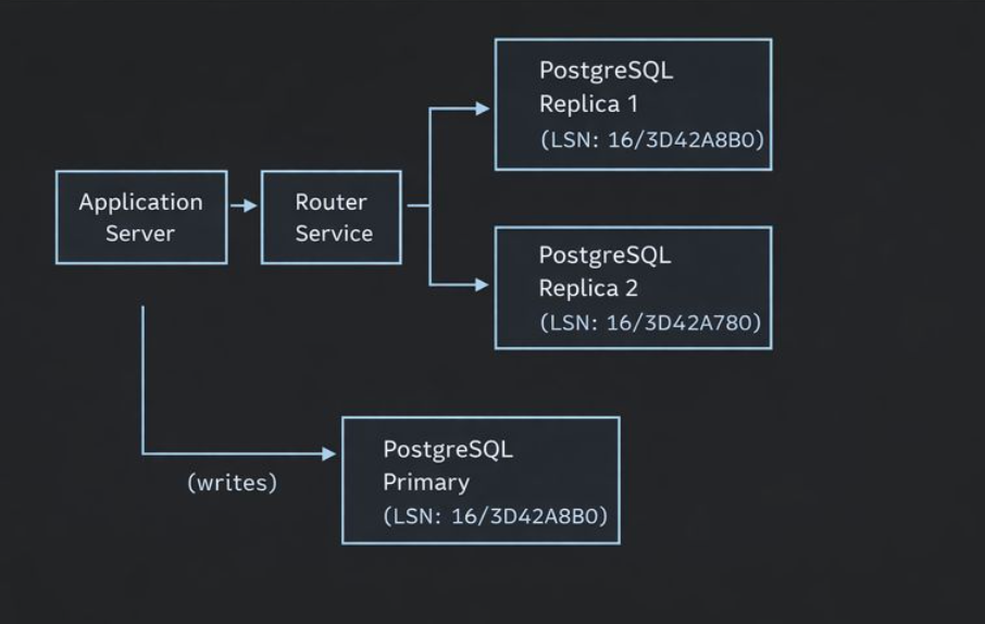LSN-based replica routing