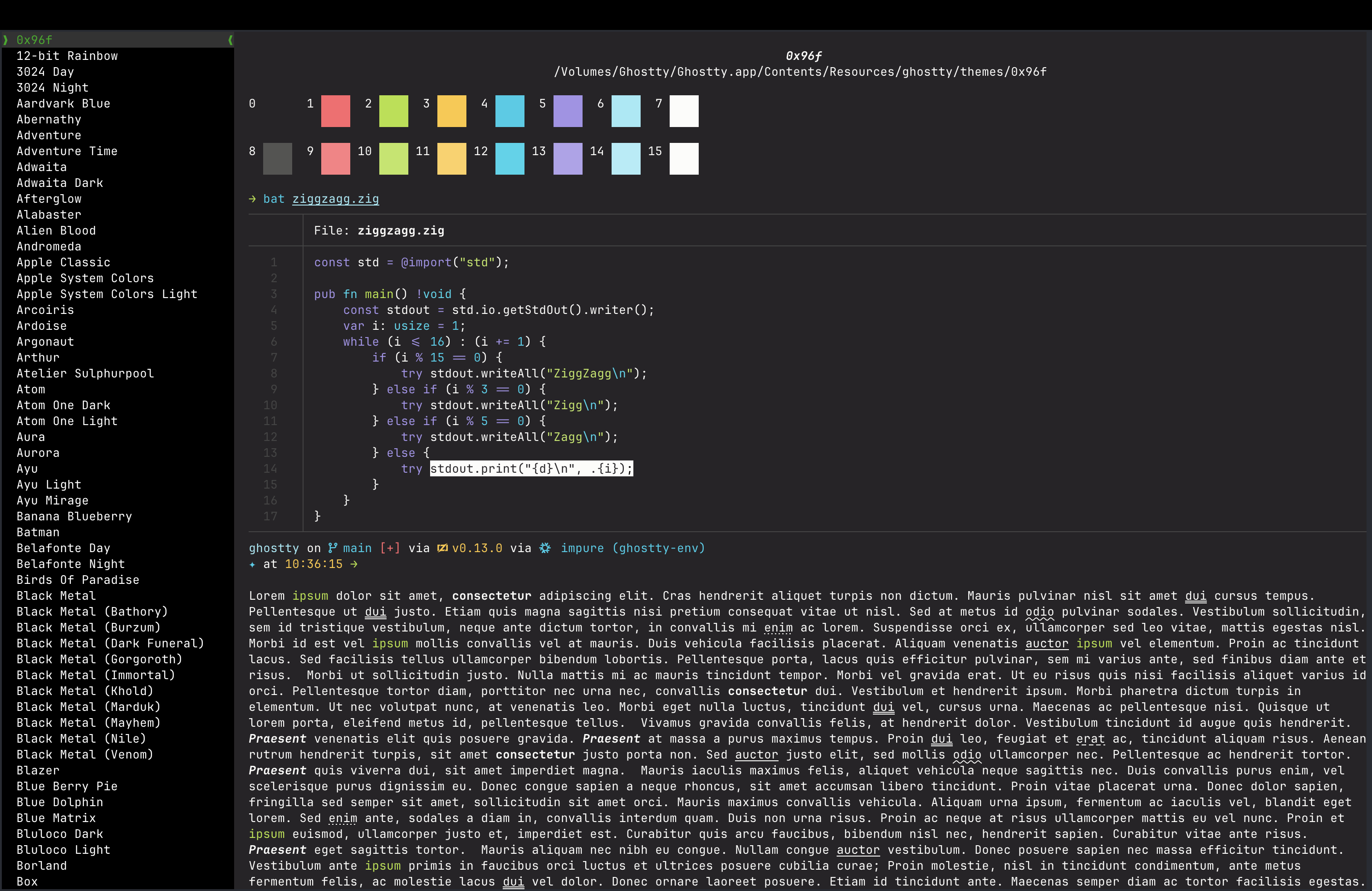 Ghostty Theme Setting