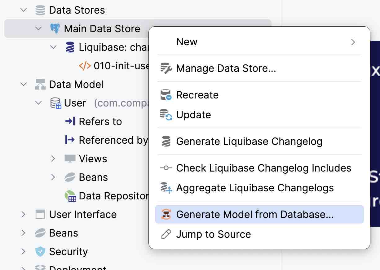 Generate model from database