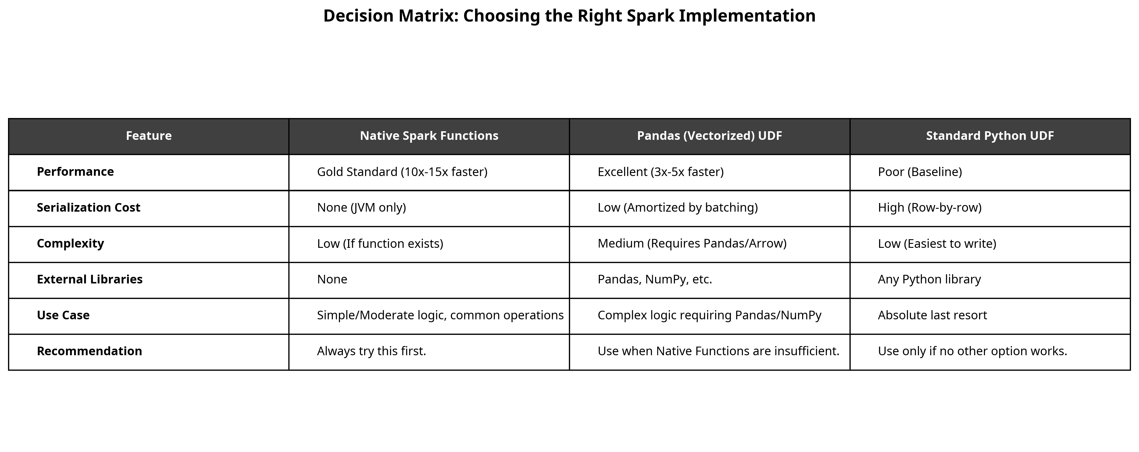 Decision matrix