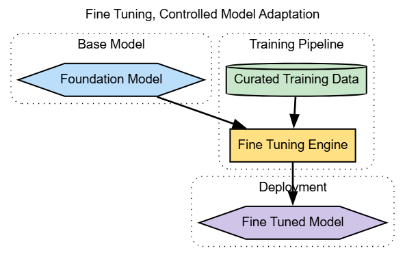 Fine-tuning, controlled model adaptation