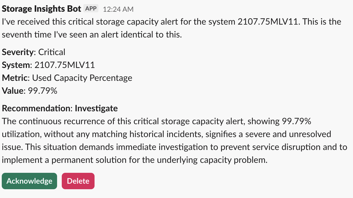 Storage Insights Bot