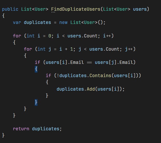 C# code sample