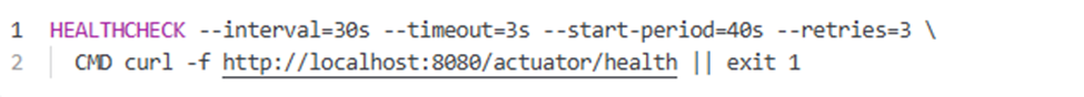 Implementing health checks directly in the Dockerfile