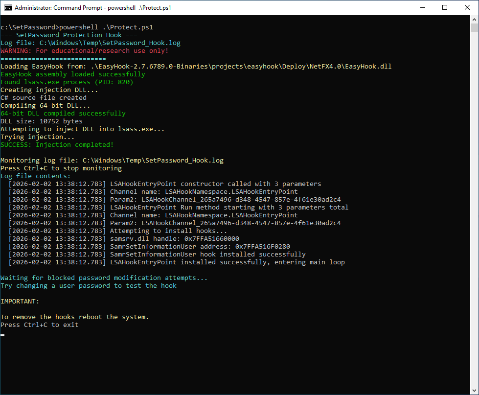 Run powershell .\Protect.ps1