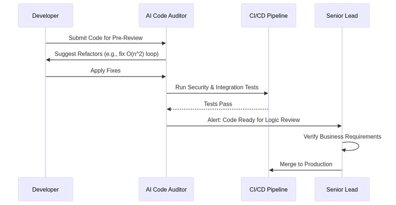 AI-Assisted PR Workflow Sequence Diagram