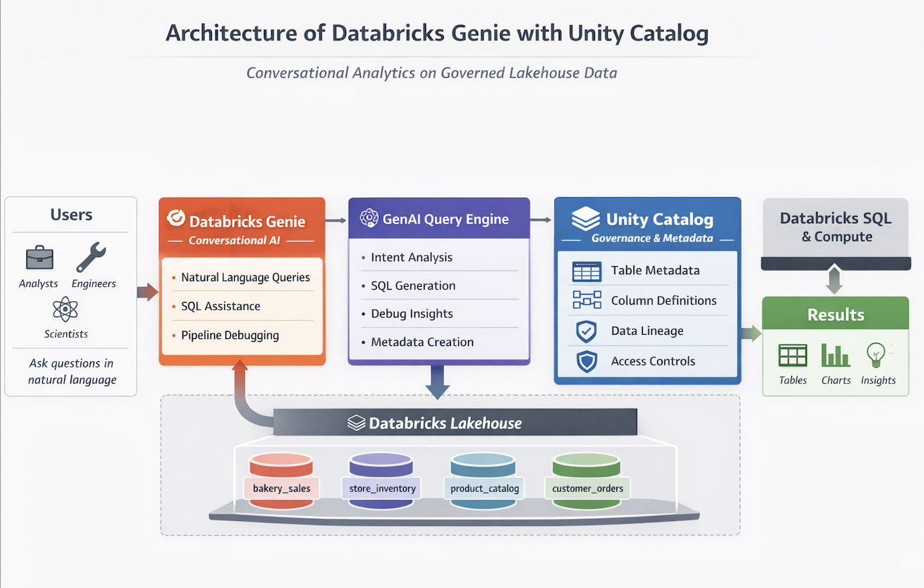 Architecture of Databricks Genie with Unity