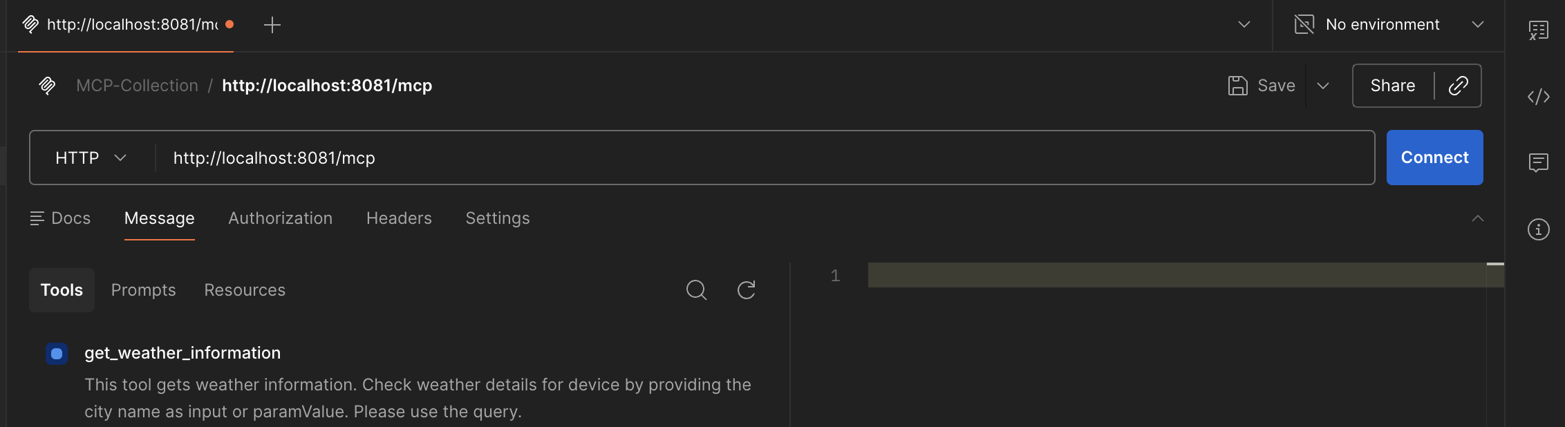 MCP server and available tools