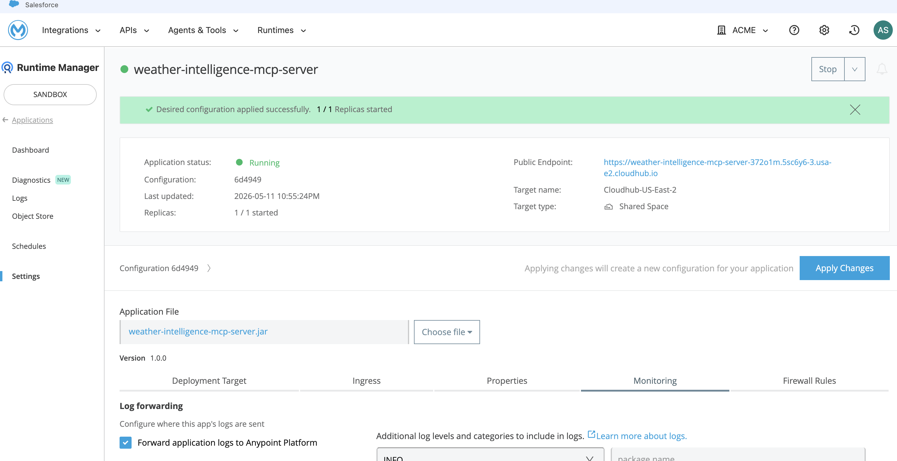Deployed in the Anypoint platform