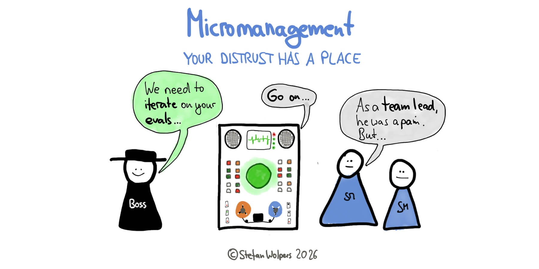 A cartoon about micromanagement