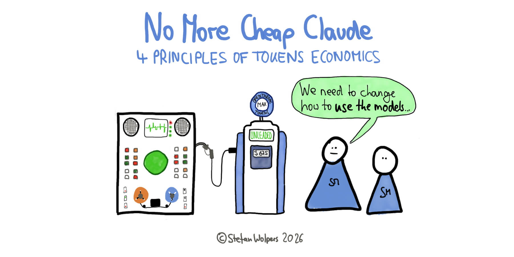 A cartoon about 4 principles of tokens economics