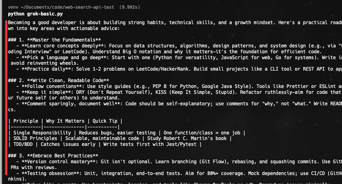 Grok AI API basic call
