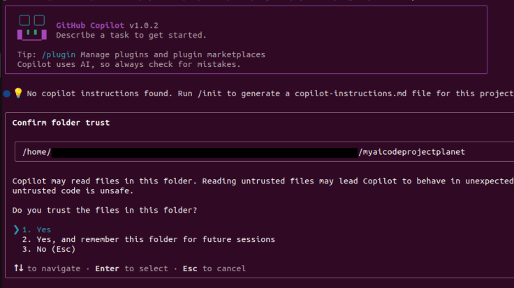 Confirm folder trust