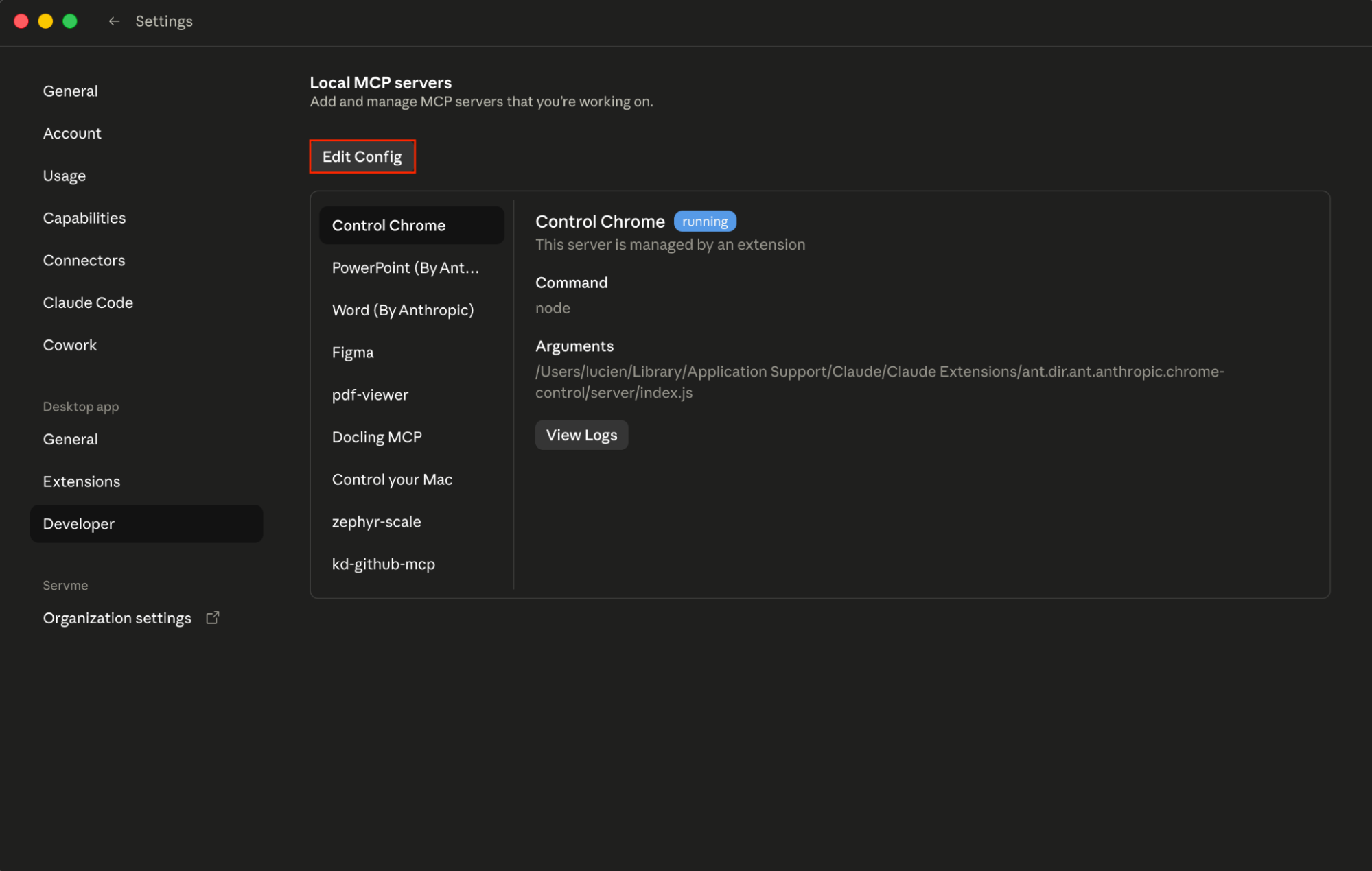 Choose Edit Config