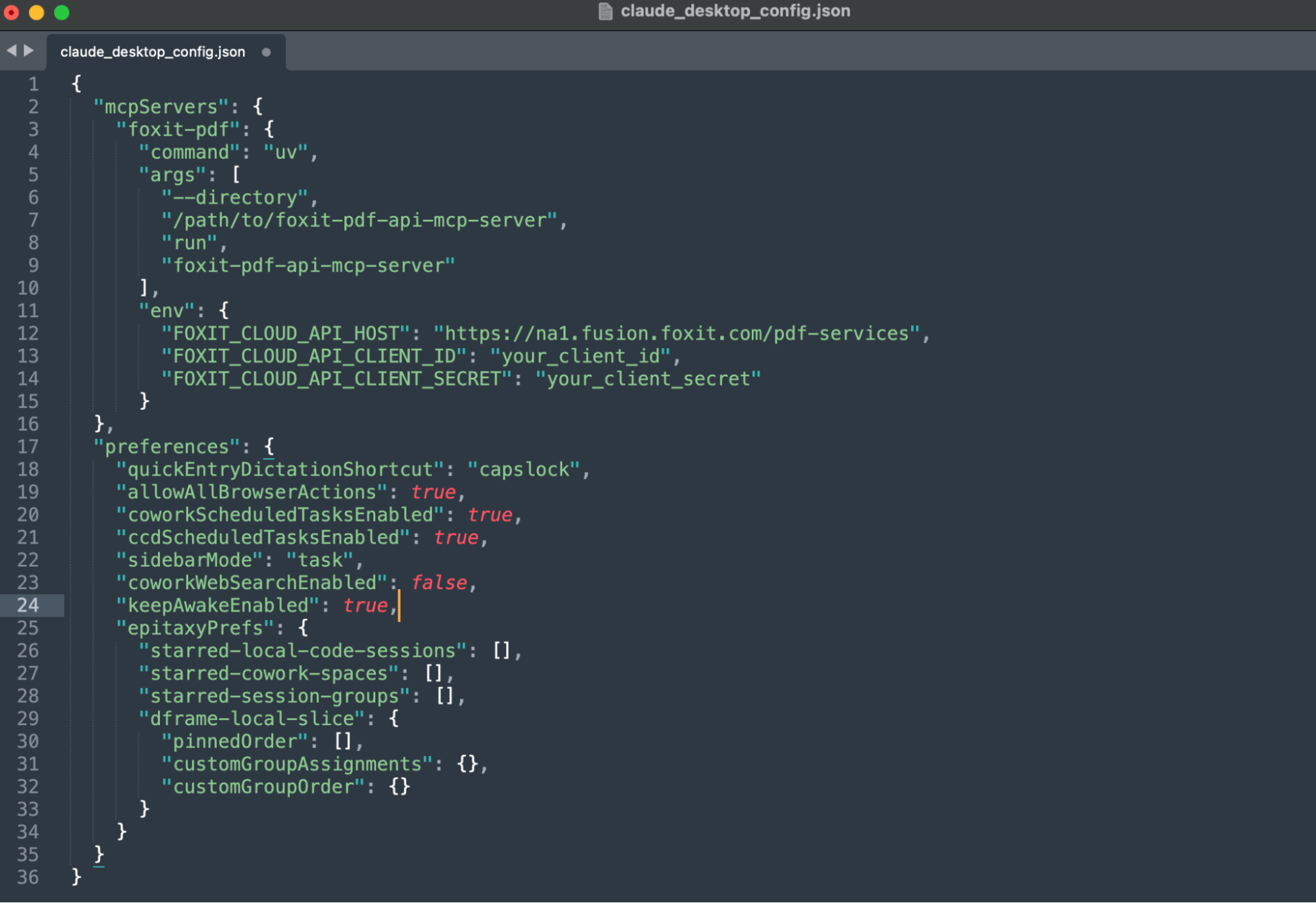 Open claude_desktop_config.json