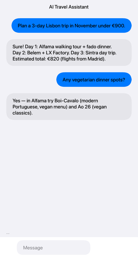AI travel assistant