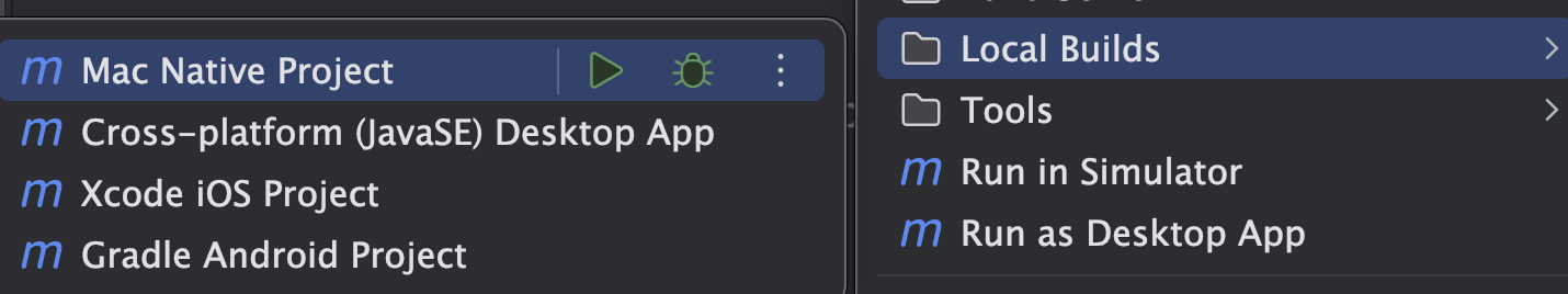 Mac Native Project > Local Builds