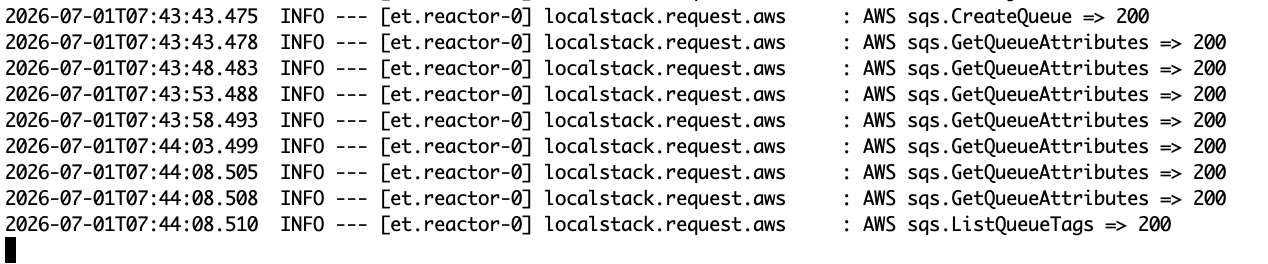 Check the LocalStack container console