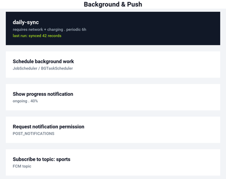 Background and push