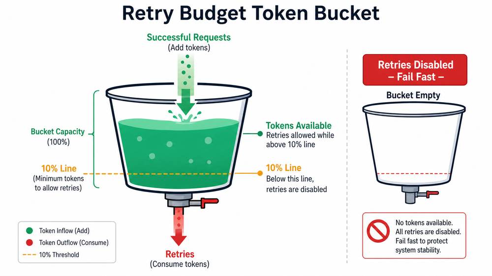 The retry budget as a token bucket