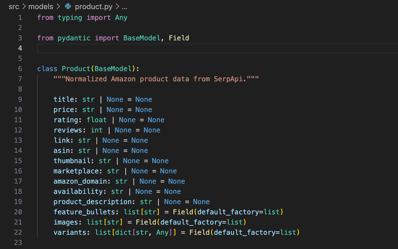 Product model still uses optional fields