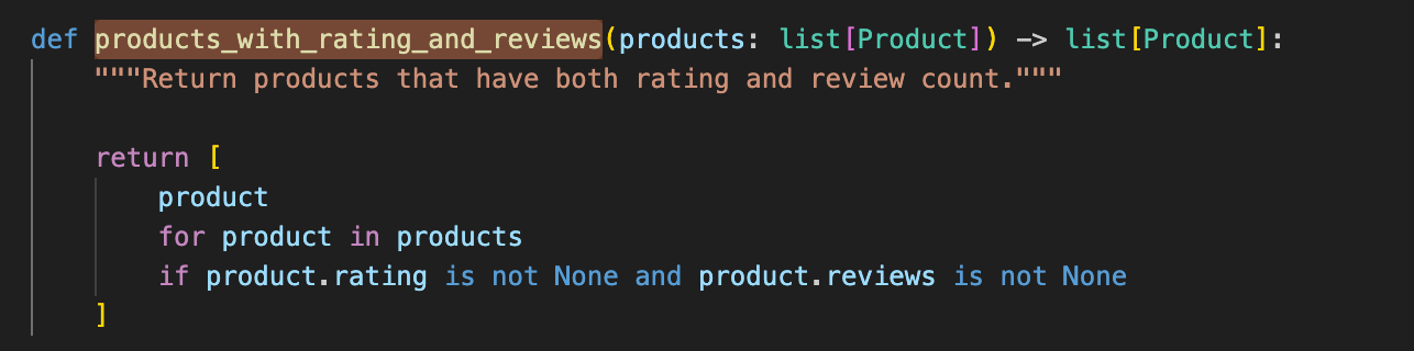 Filtering search results before choosing products