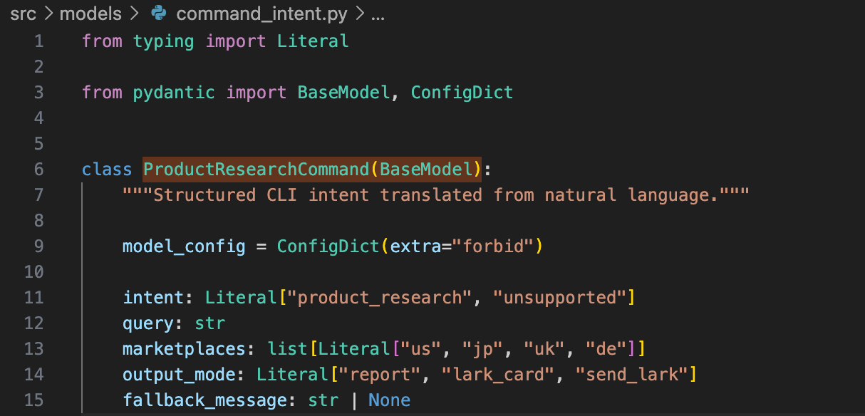 OpenAI returns a strict command object