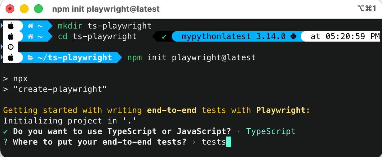 Installing Playwright with TypeScript