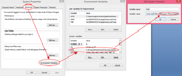 environment variables node js windows