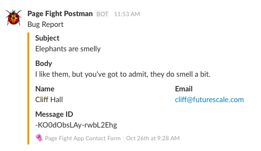 A nicely formatted Slack message
