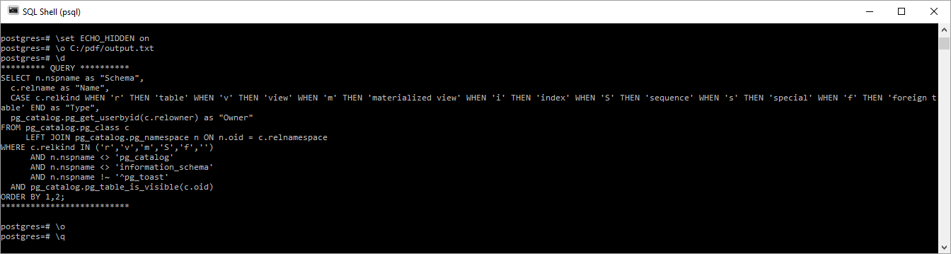 Spooling Queries With Results In Psql - Dzone