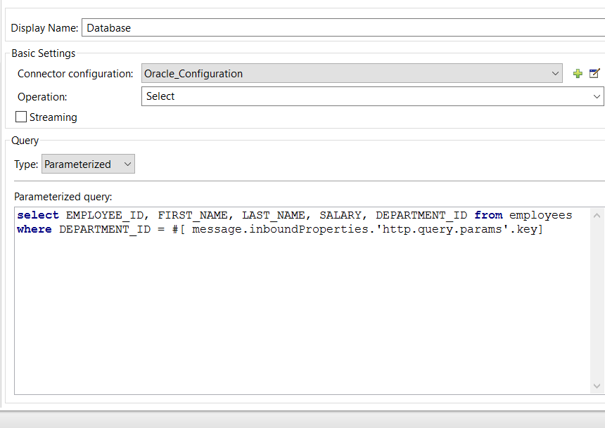 Database Connector Configuration