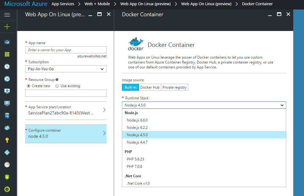 Built-in Docker Containers