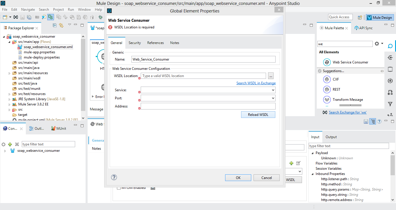 Getting wsdl metadata