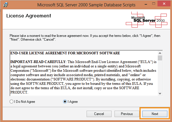 License Agreement Window