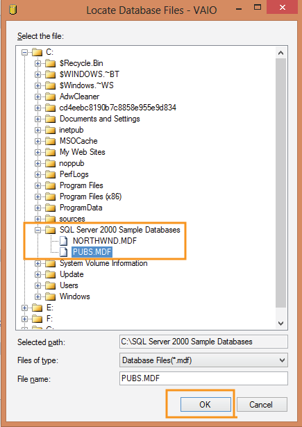 Locate Database Files