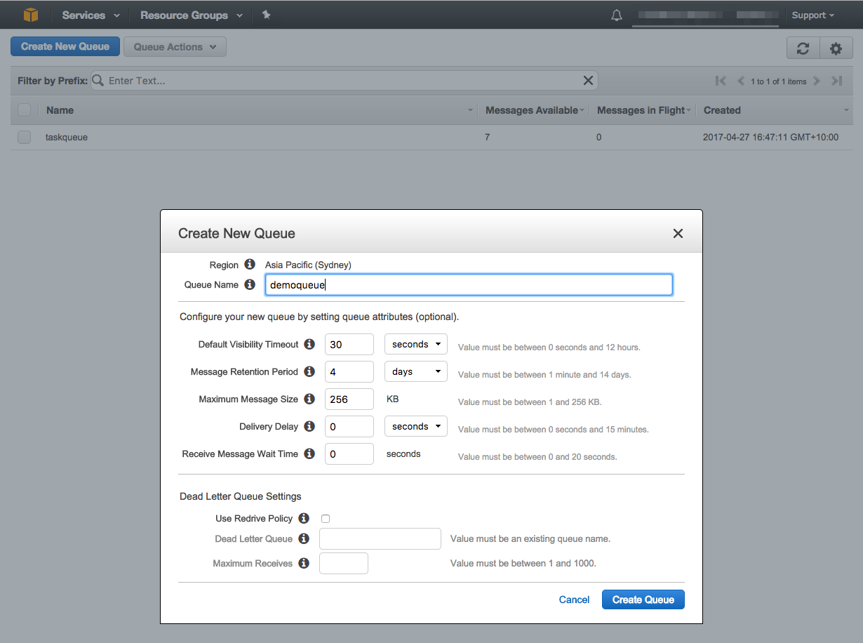 Create SQS Queue