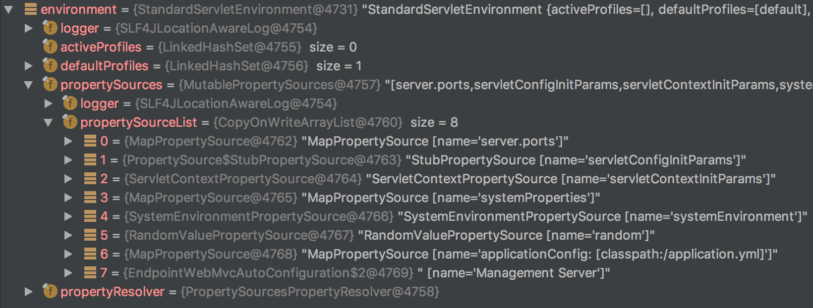 Environment Snapshot for Spring Boot Application