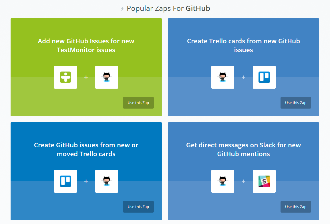 GitHub Integration zaps