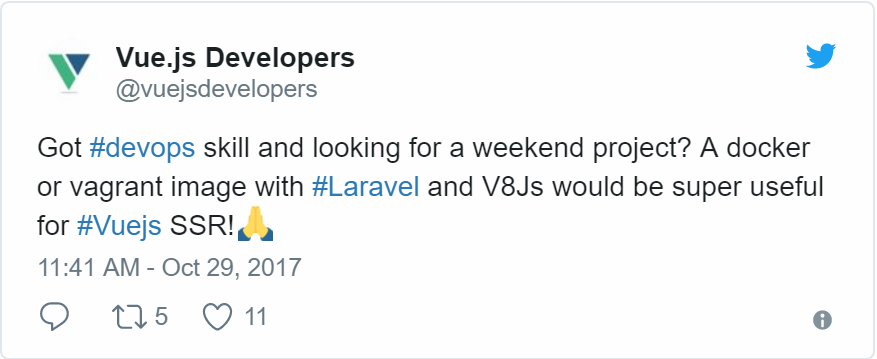 Vue and Laravel tweet