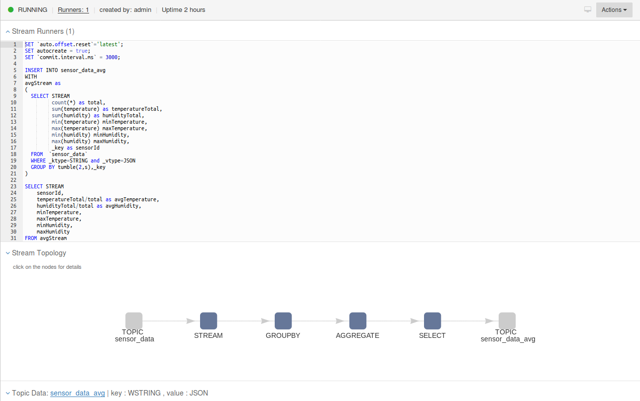 LSQL Processor(Kafka Streams App)