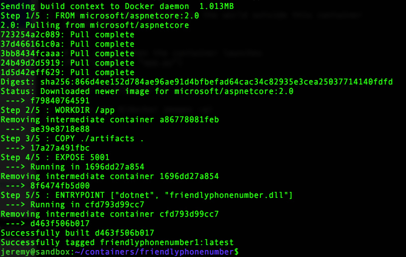 ASP .NET Core Web API in a Docker Image