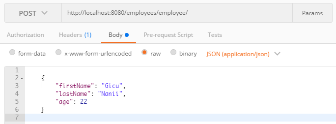 Adding a new employee in JSON